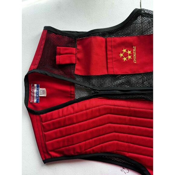 Chimere Shooting Vest Red Black Mesh Padded Trap Skeet Clay Shooting Gear Large - Picture 10 of 12